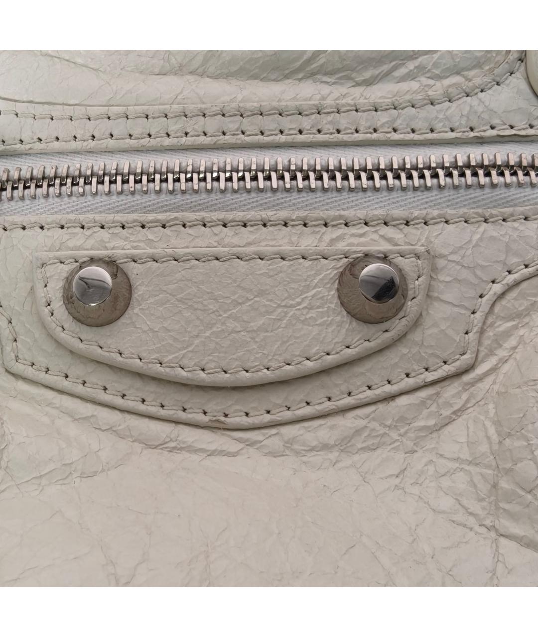 BALENCIAGA Белая кожаная сумка через плечо, фото 7