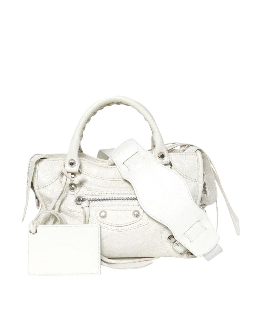 BALENCIAGA Белая кожаная сумка через плечо, фото 1