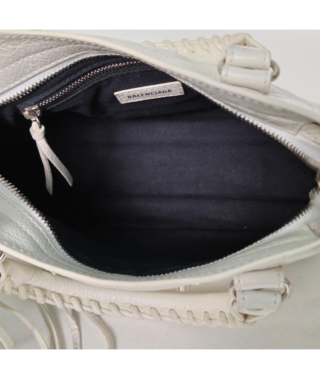 BALENCIAGA Белая кожаная сумка через плечо, фото 8
