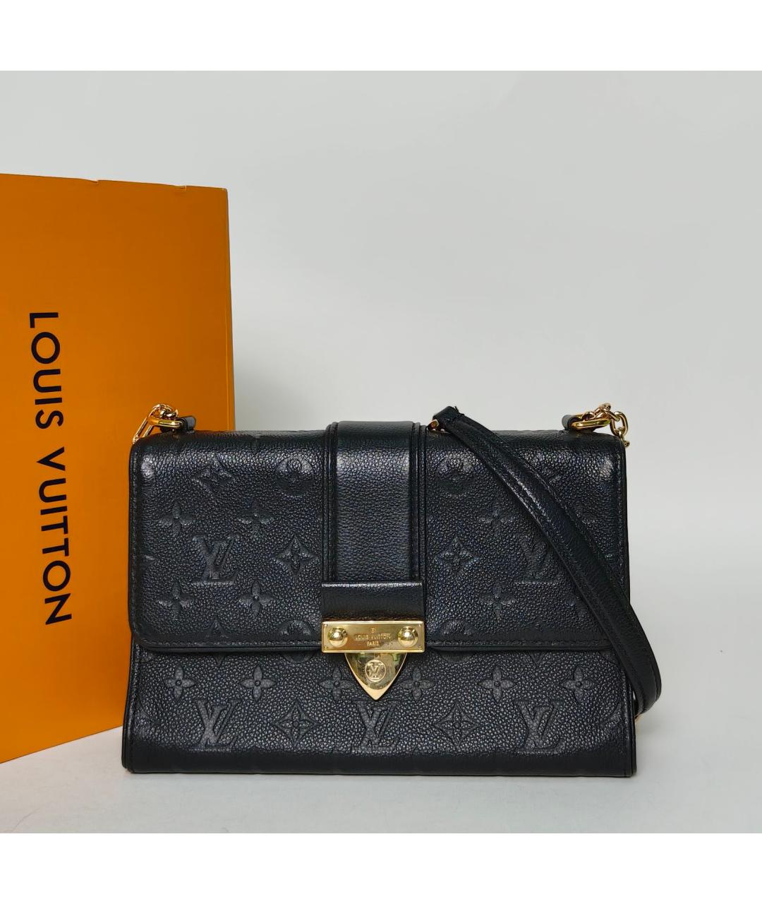 LOUIS VUITTON Черная кожаная сумка через плечо, фото 9