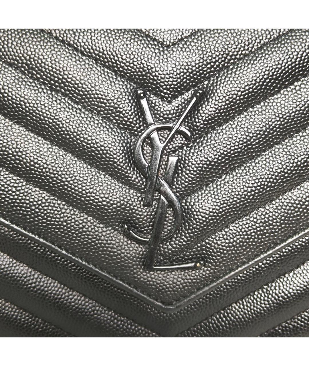 SAINT LAURENT Черная кожаная сумка через плечо, фото 7