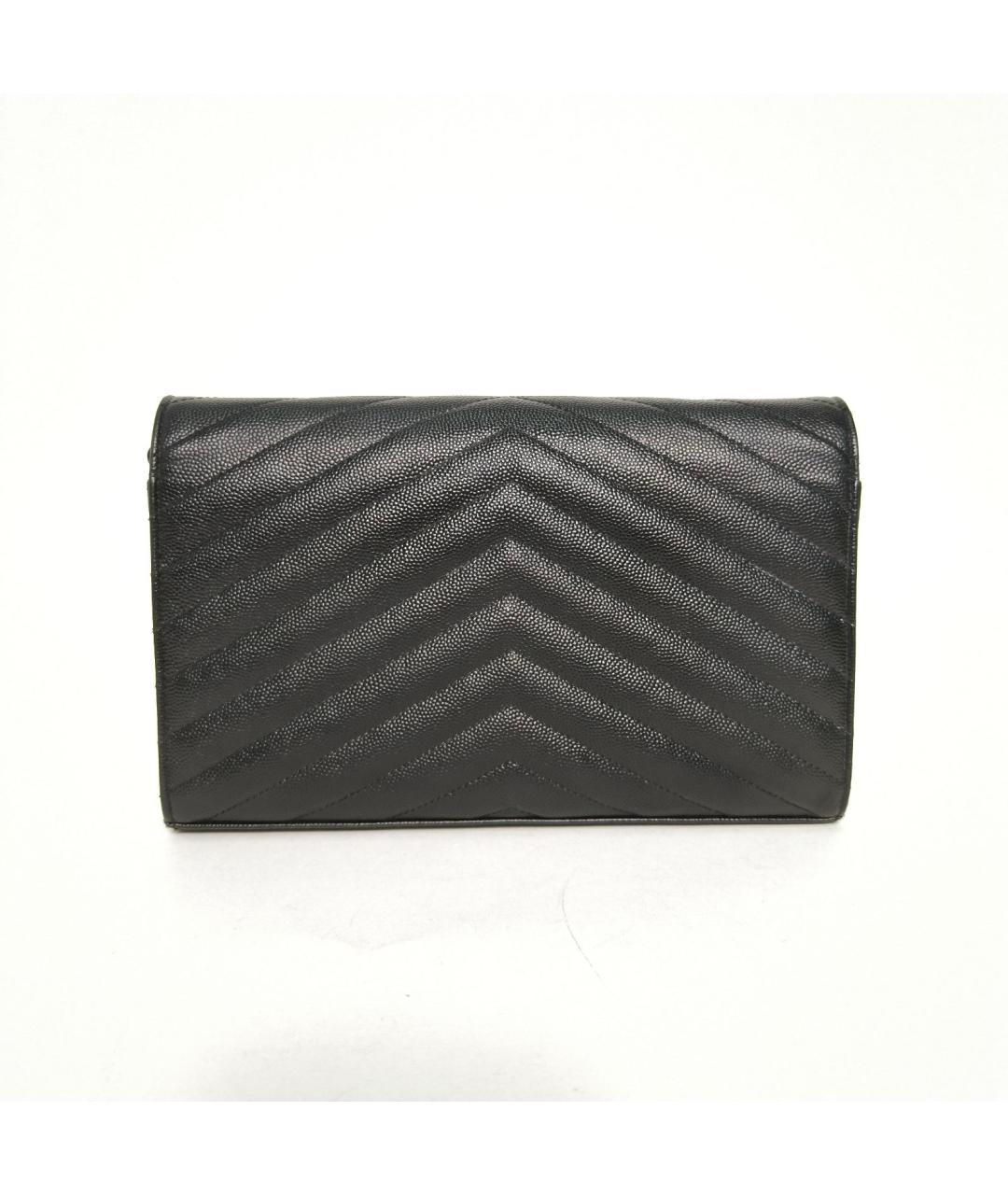 SAINT LAURENT Черная кожаная сумка через плечо, фото 4