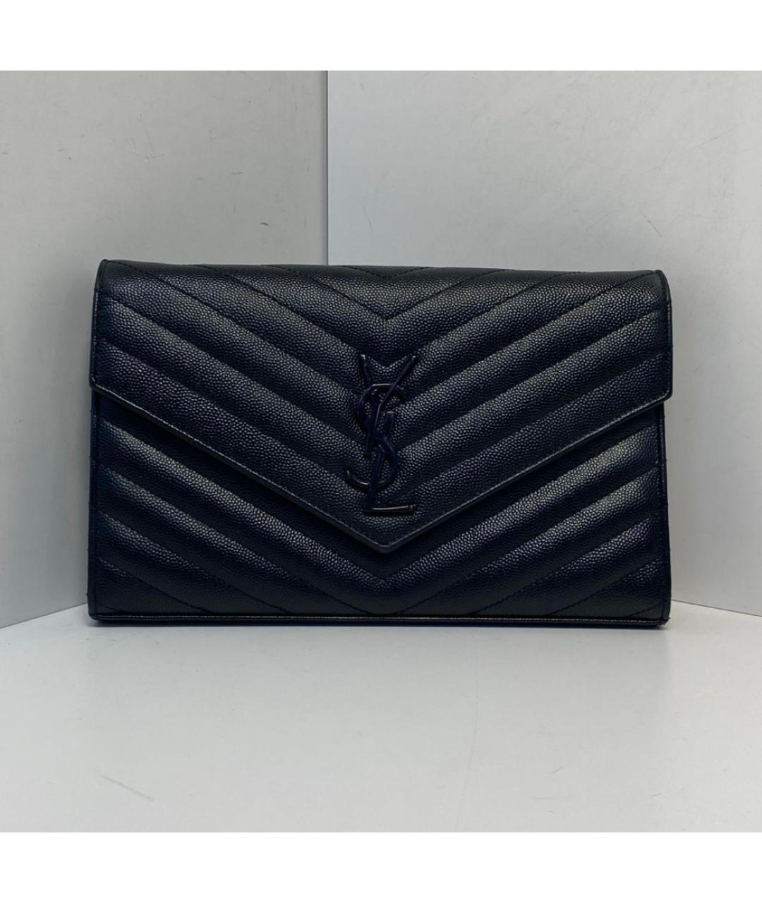SAINT LAURENT Черная кожаная сумка через плечо, фото 9