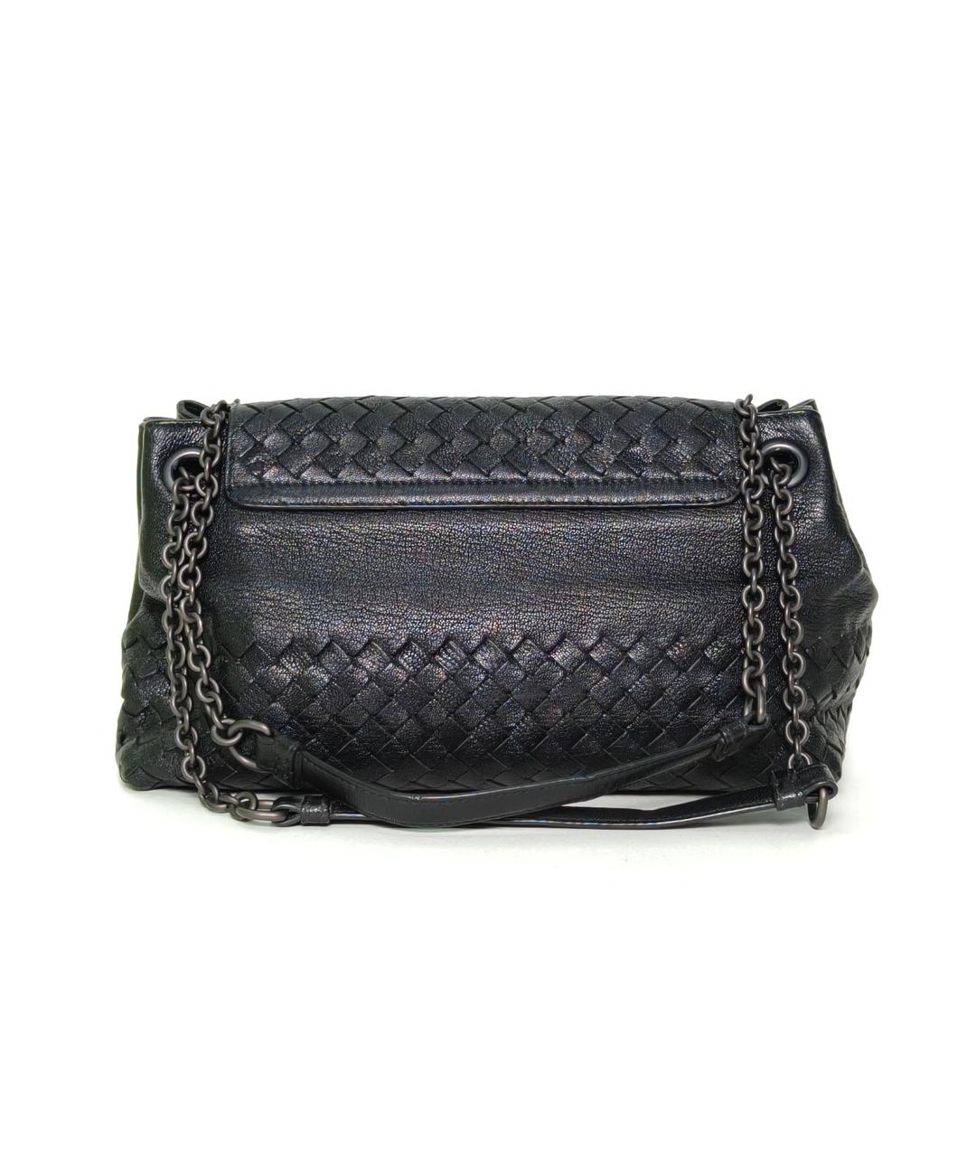 BOTTEGA VENETA Черная кожаная сумка через плечо, фото 4