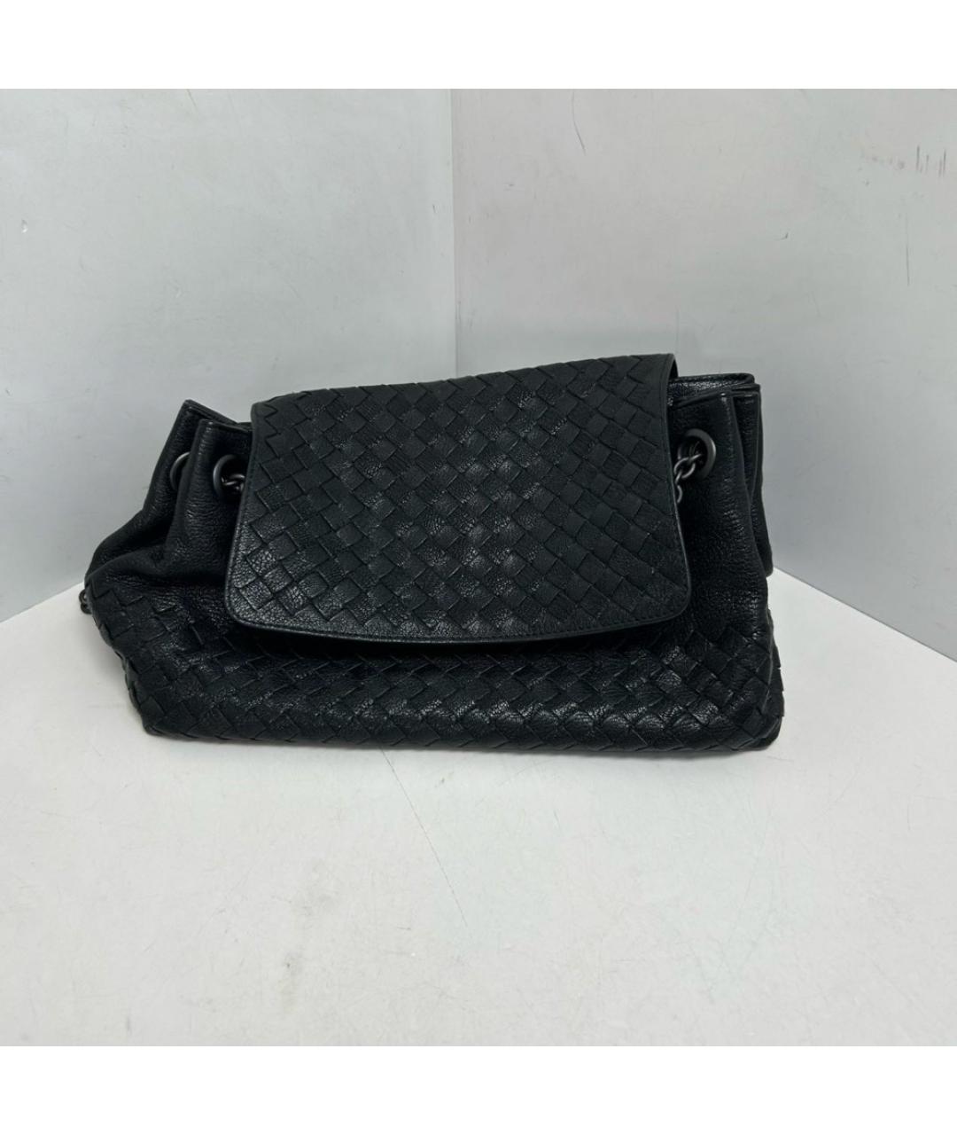 BOTTEGA VENETA Черная кожаная сумка через плечо, фото 8