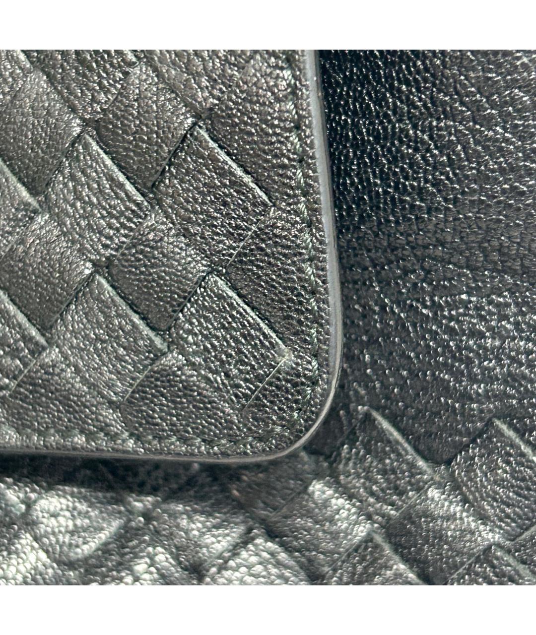 BOTTEGA VENETA Черная кожаная сумка через плечо, фото 9