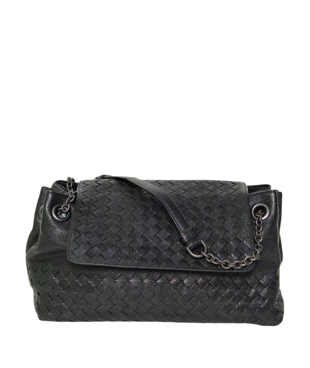 BOTTEGA VENETA Черная кожаная сумка через плечо, фото 1