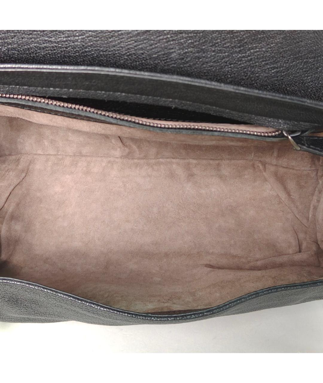 BOTTEGA VENETA Черная кожаная сумка через плечо, фото 7