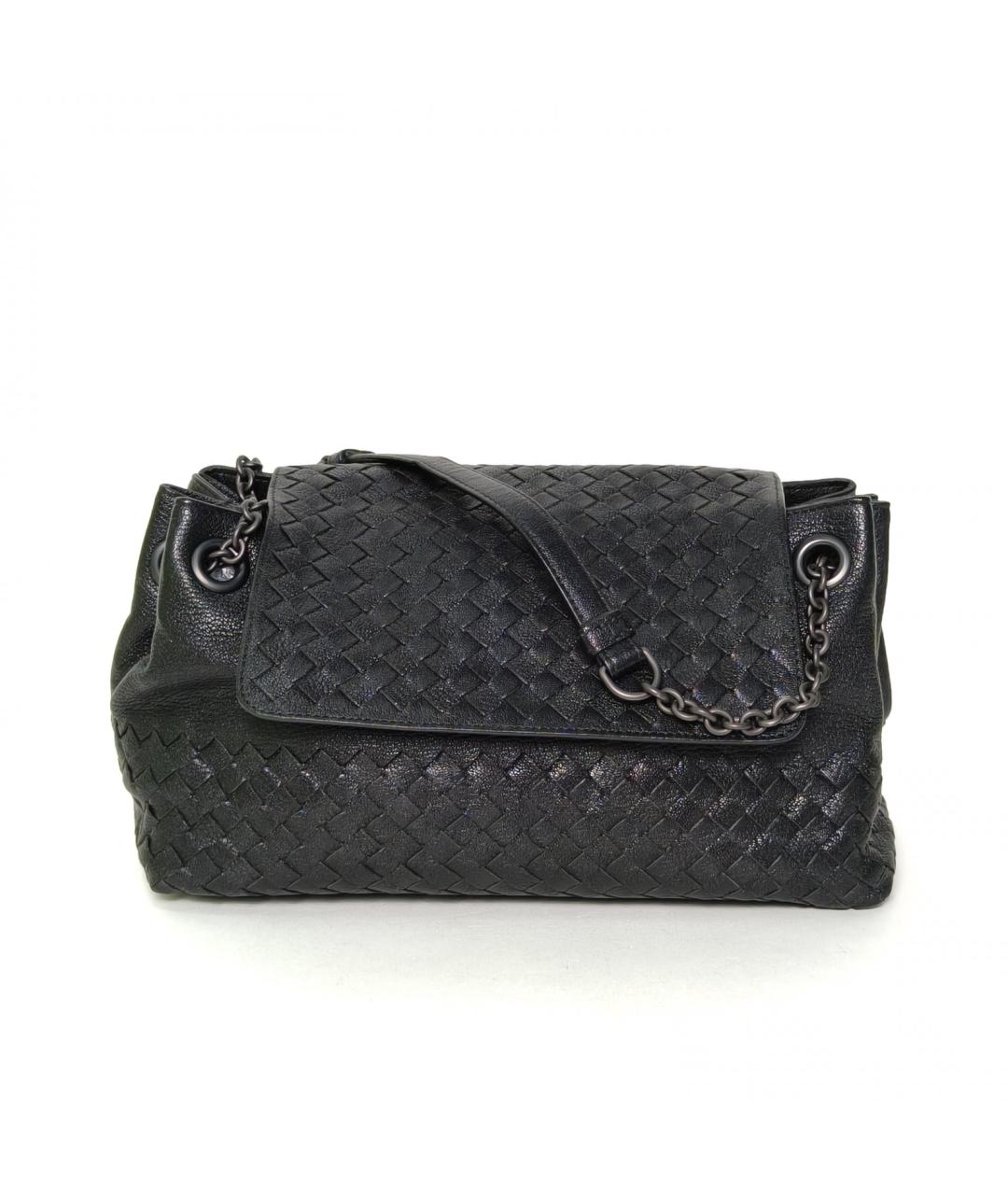 BOTTEGA VENETA Черная кожаная сумка через плечо, фото 2