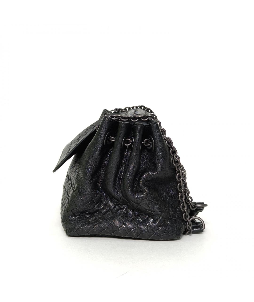 BOTTEGA VENETA Черная кожаная сумка через плечо, фото 3