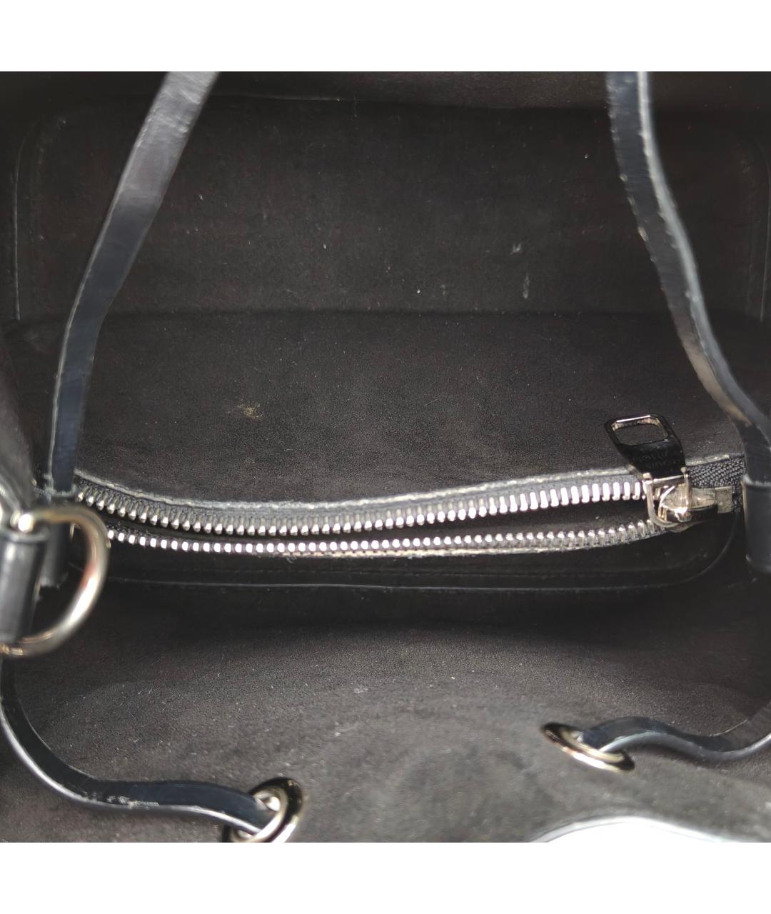 LOUIS VUITTON Черная кожаная сумка через плечо, фото 7