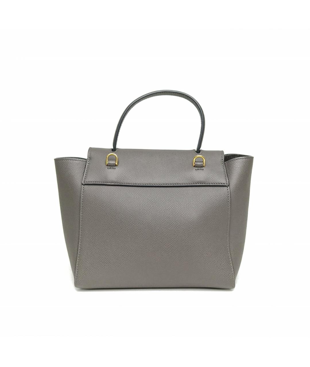 CELINE Серая кожаная сумка с короткими ручками, фото 4