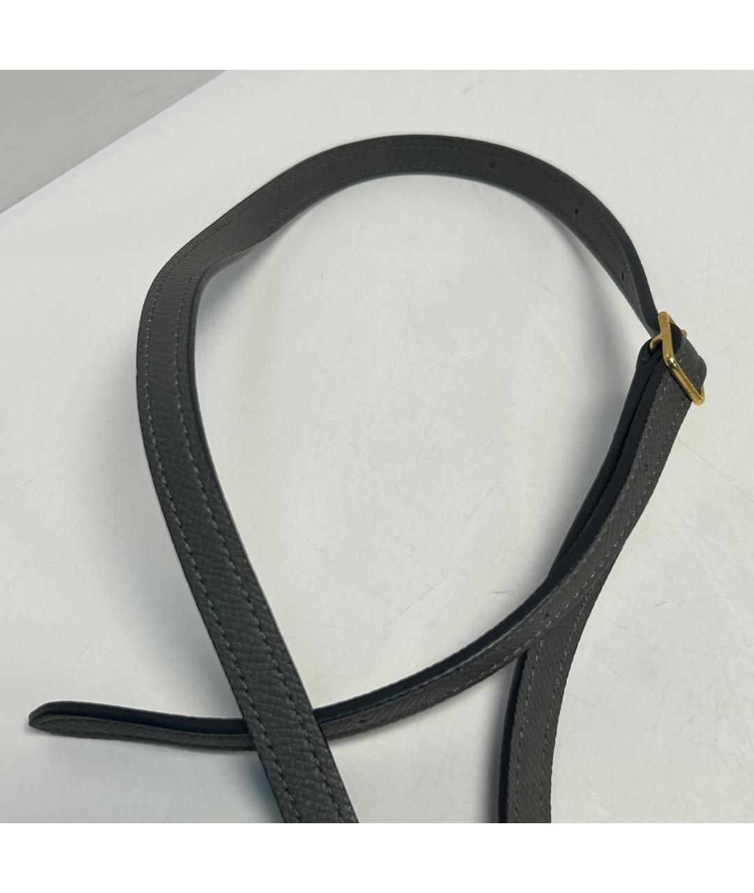 CELINE Серая кожаная сумка с короткими ручками, фото 9