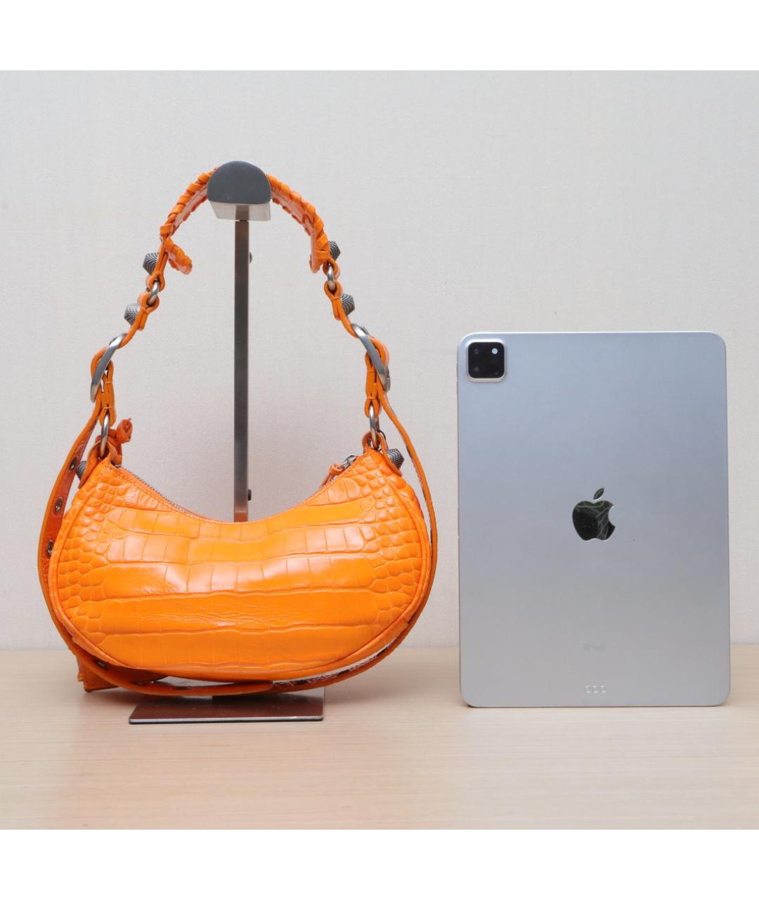 BALENCIAGA Оранжевая кожаная сумка через плечо, фото 6