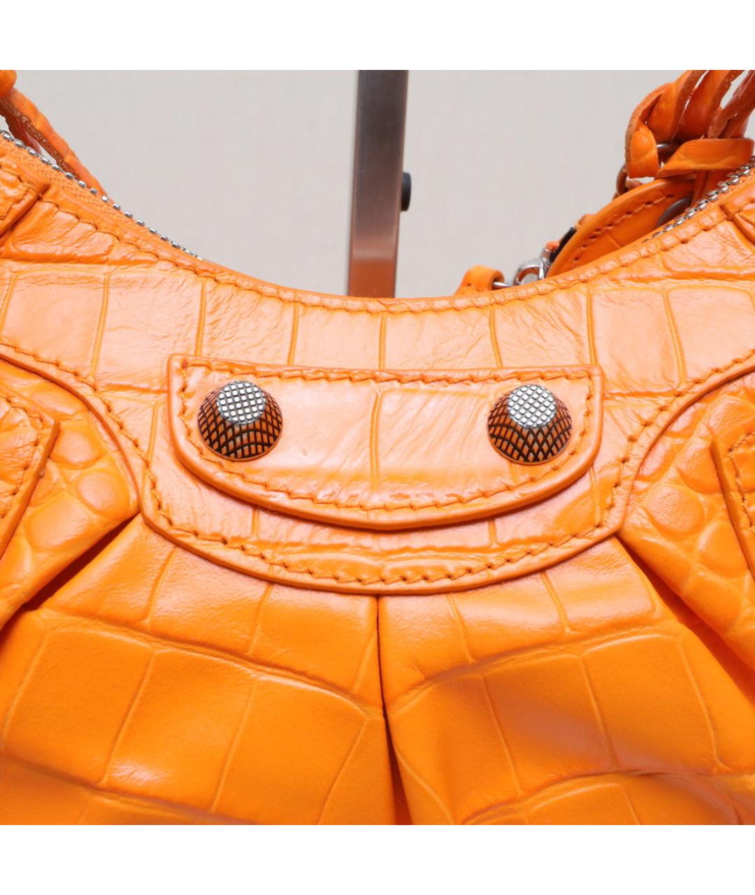 BALENCIAGA Оранжевая кожаная сумка через плечо, фото 7