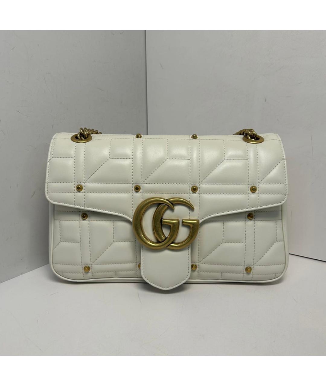 GUCCI Белая кожаная сумка через плечо, фото 9