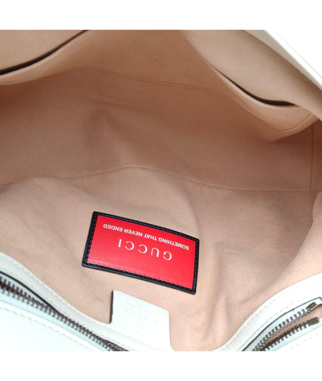 GUCCI Белая кожаная сумка через плечо, фото 8