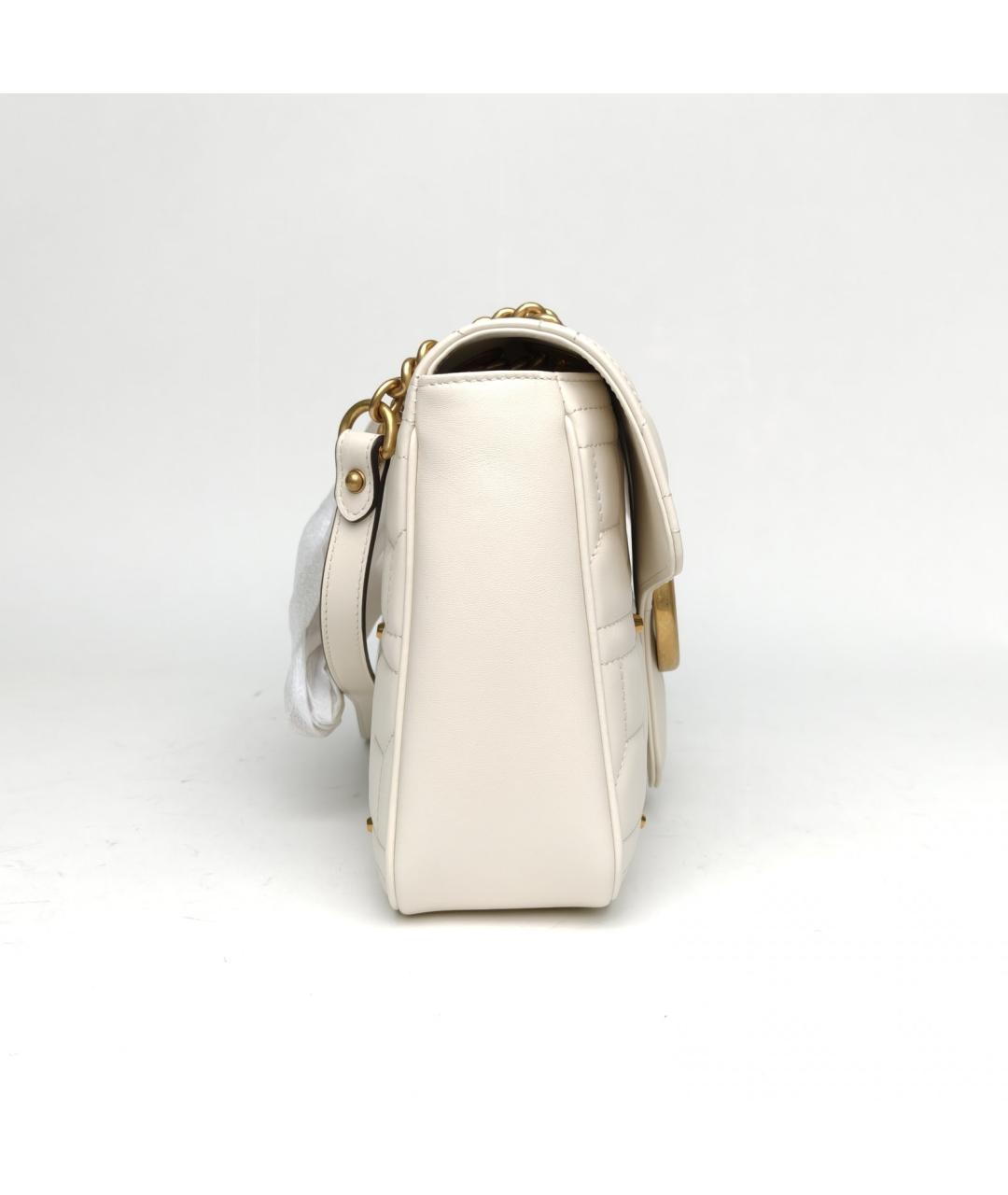 GUCCI Белая кожаная сумка через плечо, фото 5