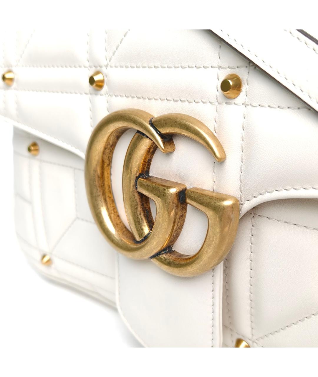 GUCCI Белая кожаная сумка через плечо, фото 7