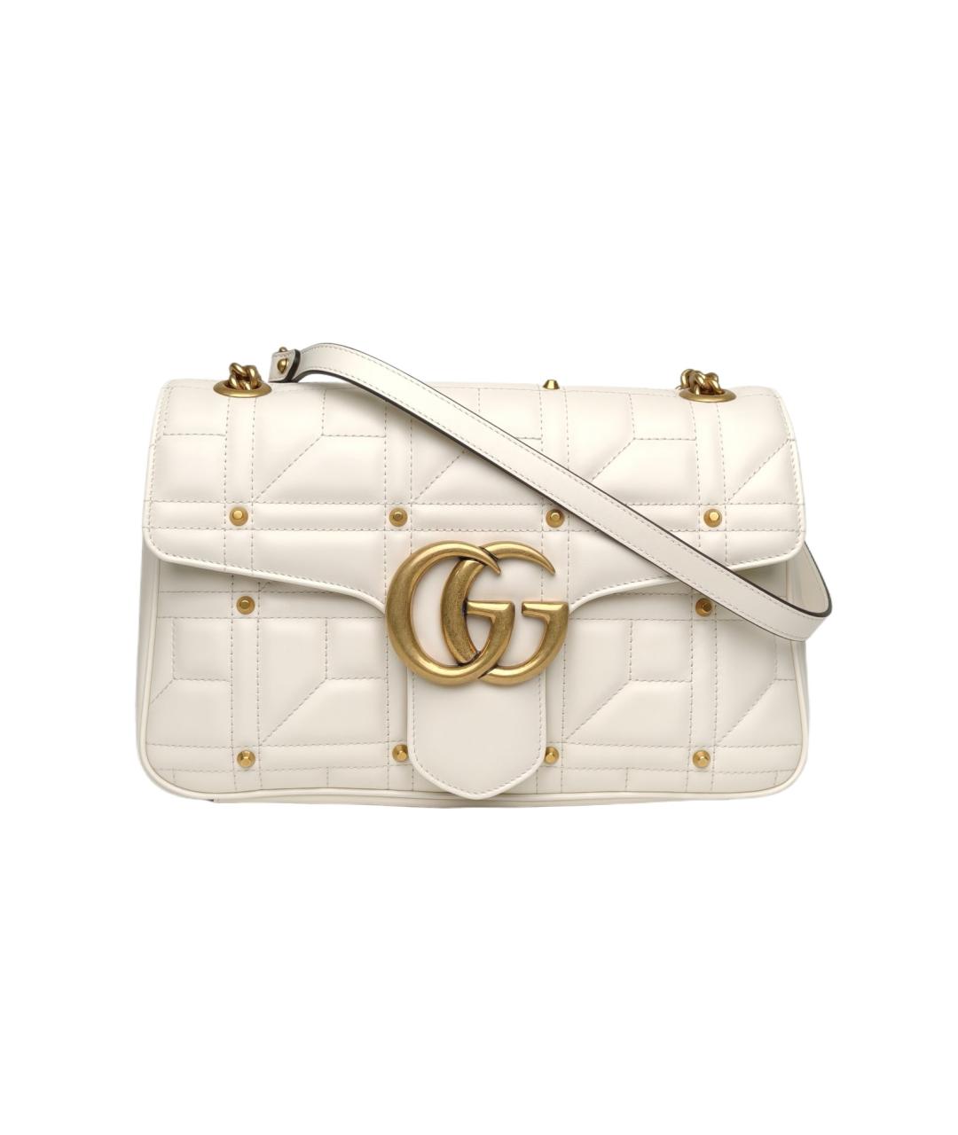 GUCCI Белая кожаная сумка через плечо, фото 10