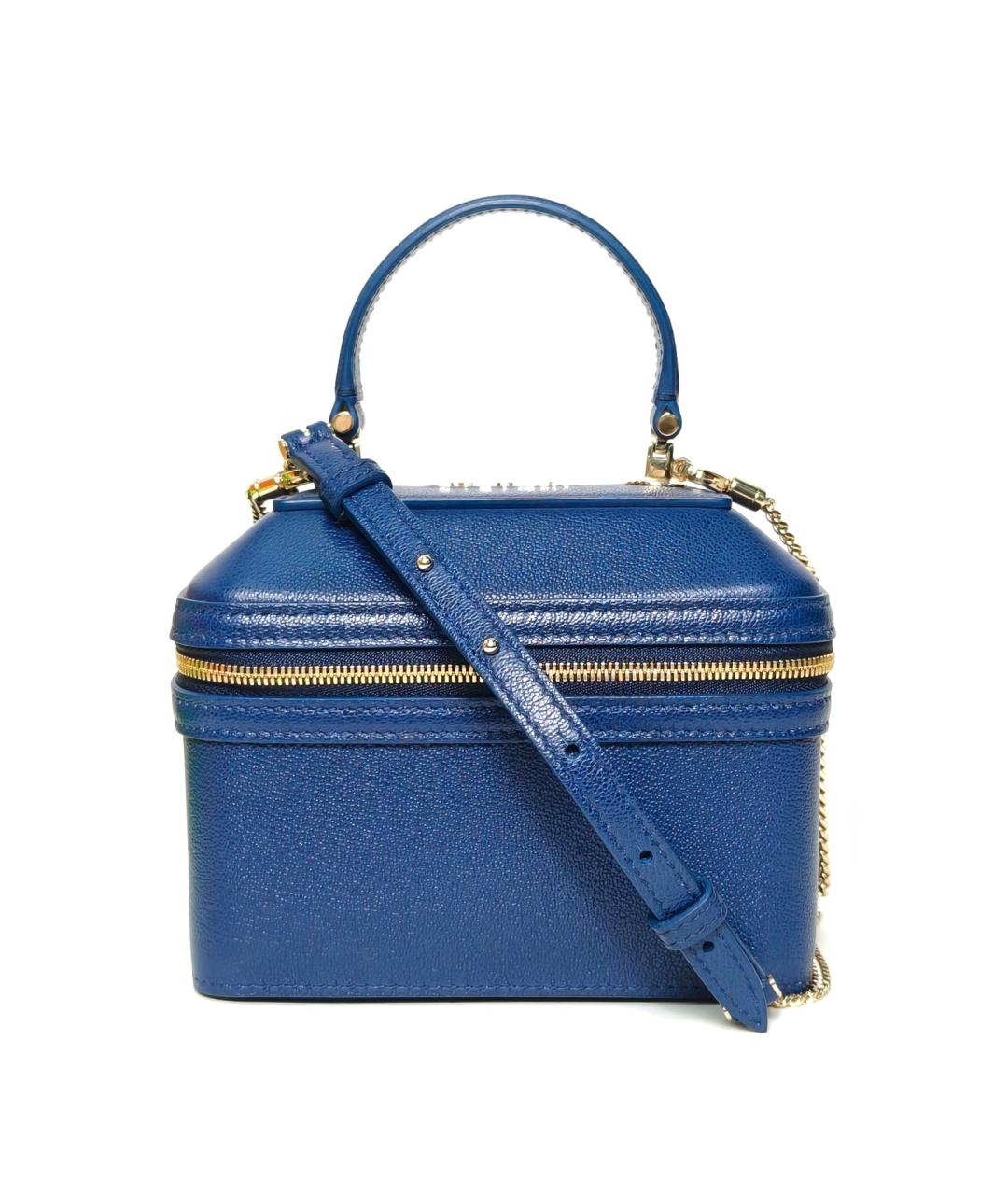 BVLGARI Синяя кожаная сумка через плечо, фото 4