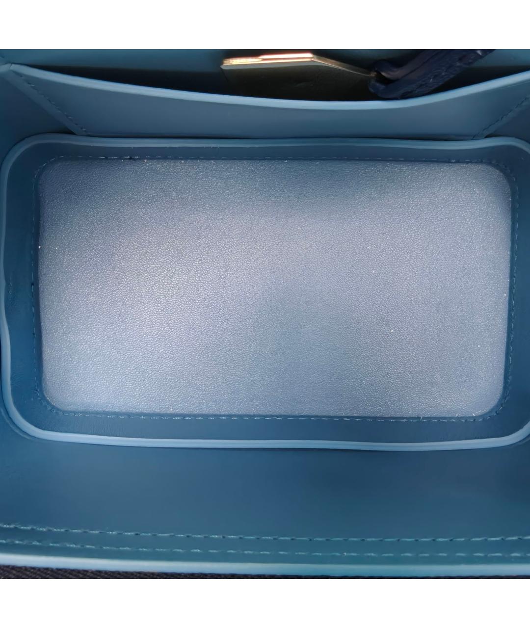 BVLGARI Синяя кожаная сумка через плечо, фото 3