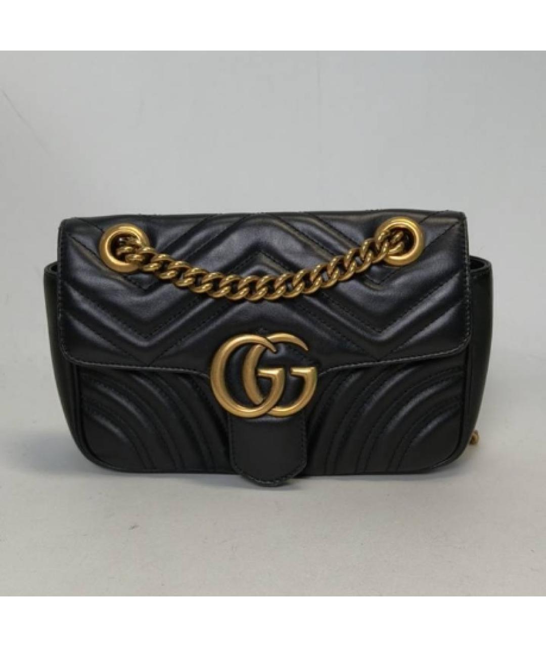 GUCCI Черная кожаная сумка через плечо, фото 9