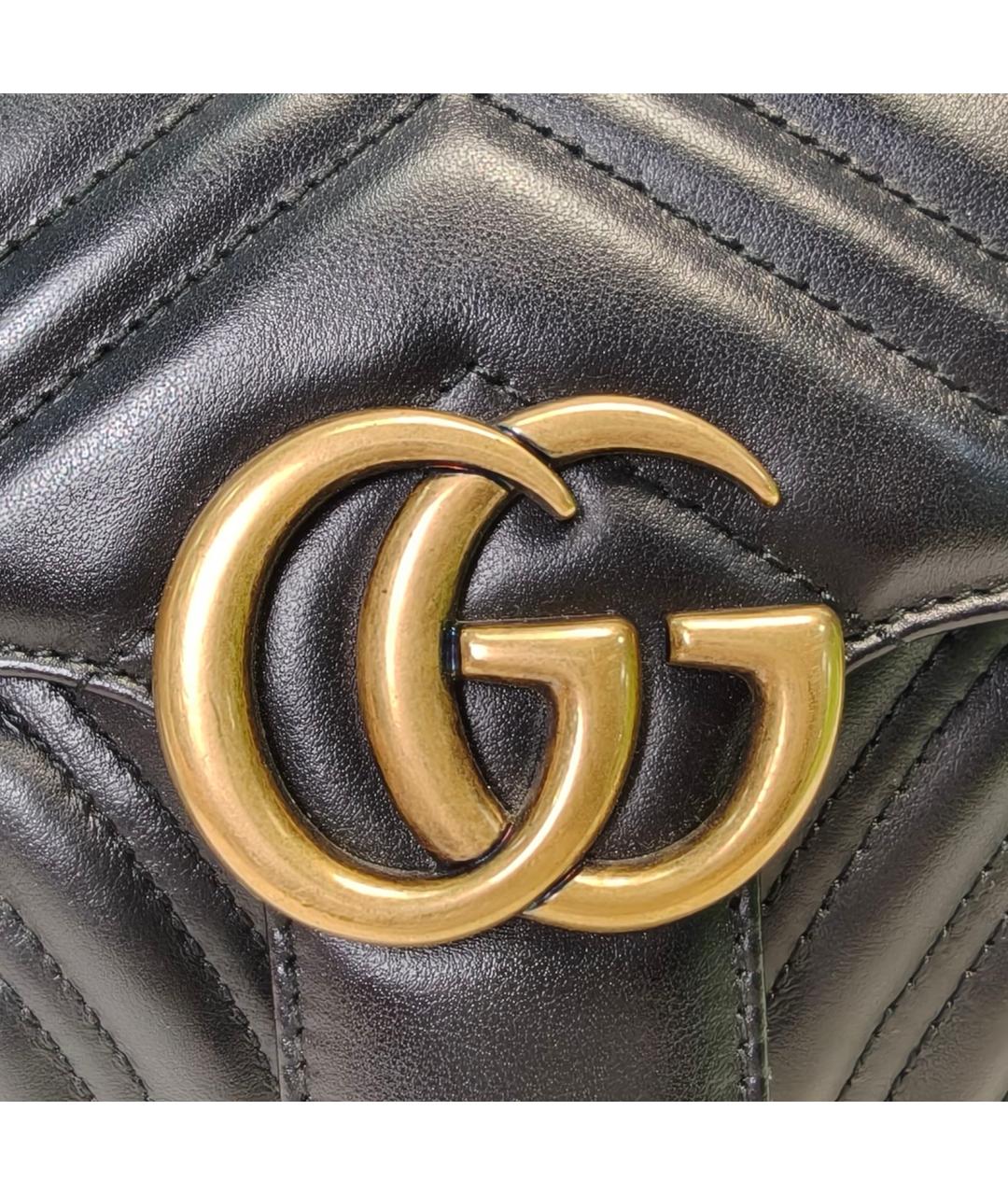 GUCCI Черная кожаная сумка через плечо, фото 7