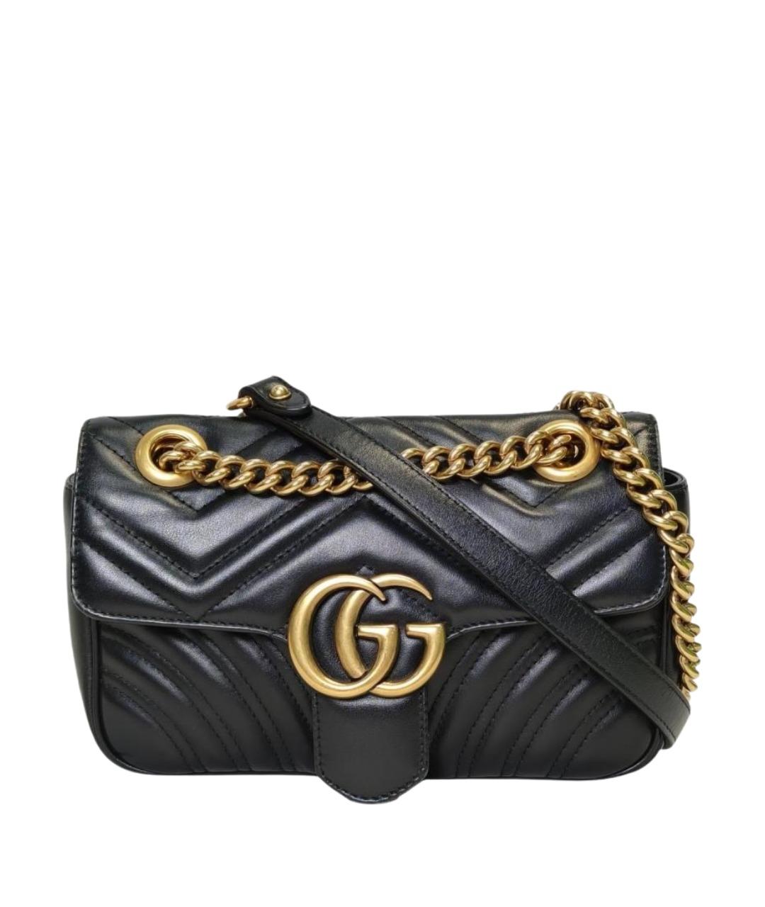 GUCCI Черная кожаная сумка через плечо, фото 1