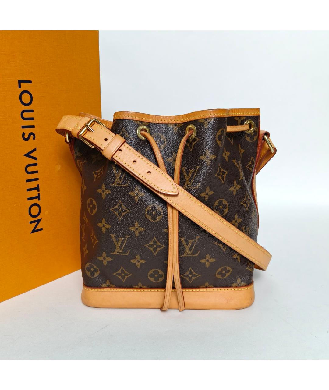 LOUIS VUITTON Коричневая кожаная сумка через плечо, фото 8