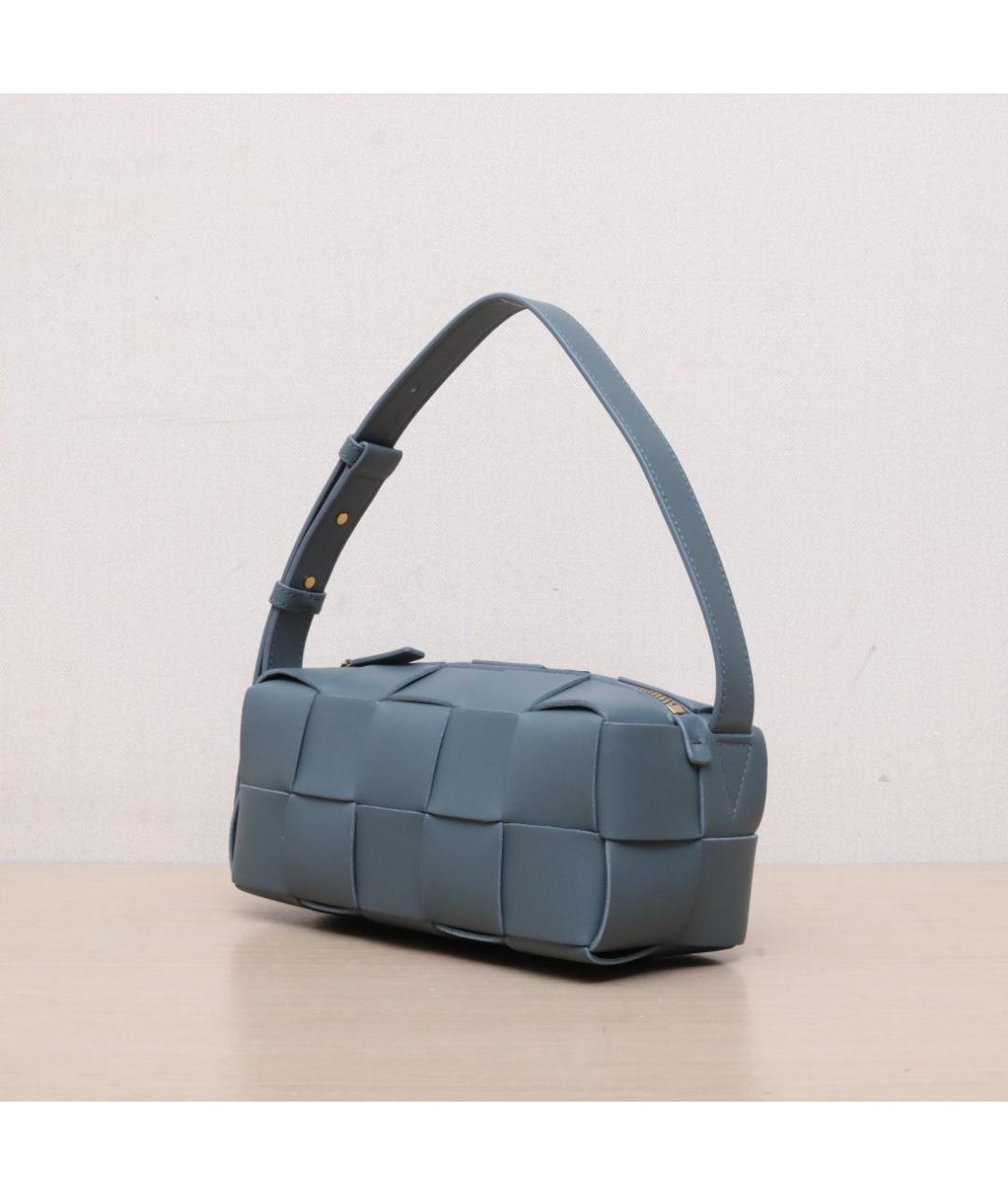 BOTTEGA VENETA Синяя кожаная сумка через плечо, фото 3