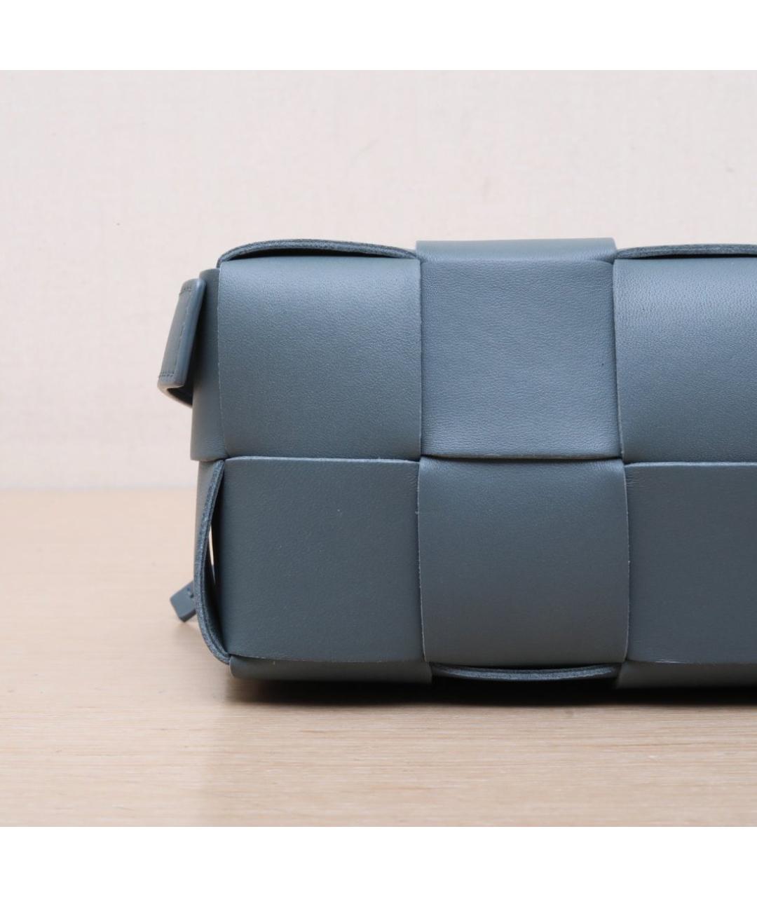 BOTTEGA VENETA Синяя кожаная сумка через плечо, фото 8