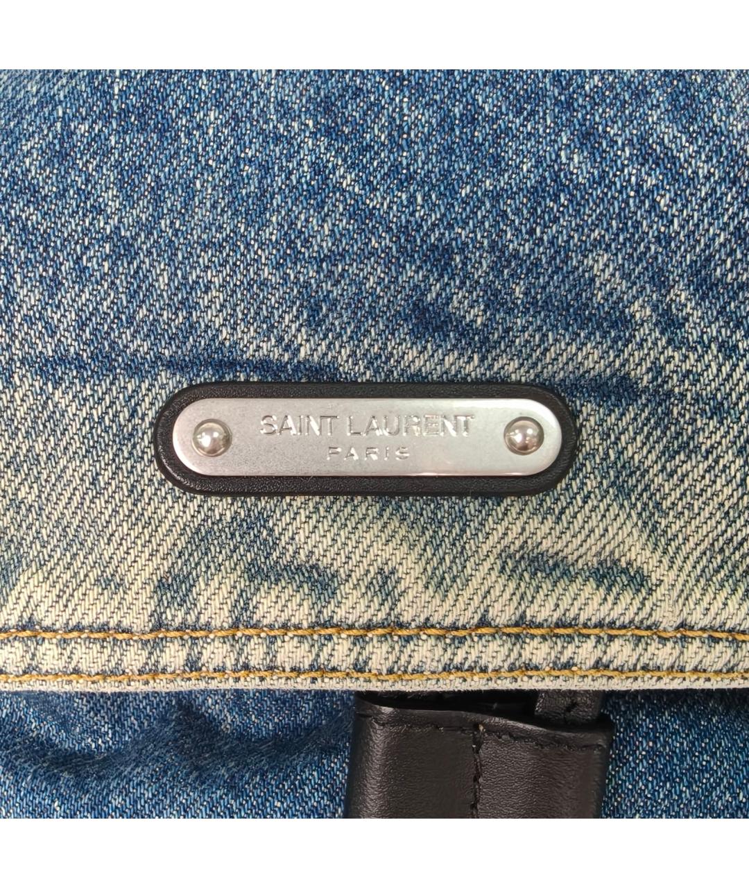 SAINT LAURENT Синий деним рюкзак, фото 8