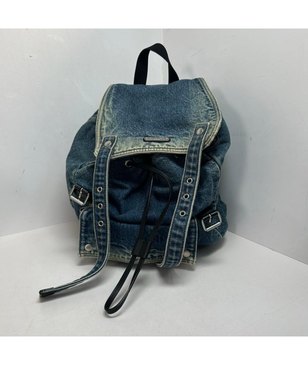 SAINT LAURENT Синий деним рюкзак, фото 9