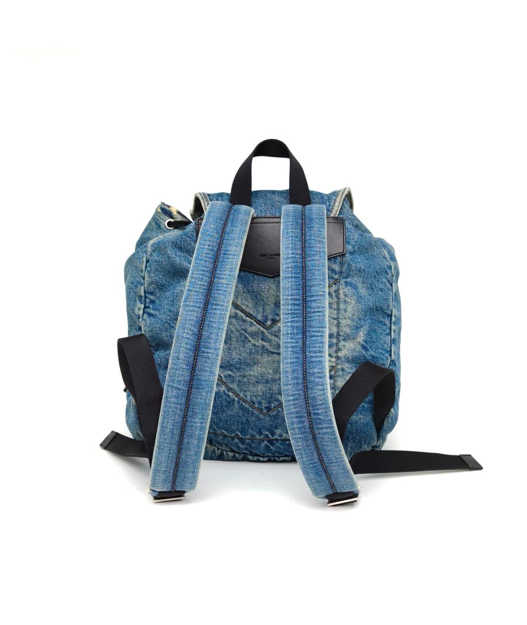 SAINT LAURENT Синий деним рюкзак, фото 4