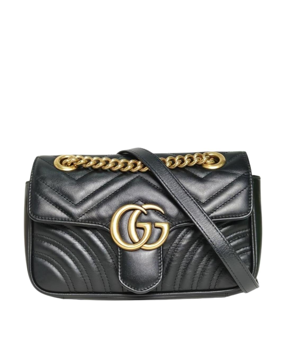 GUCCI Черная кожаная сумка через плечо, фото 1