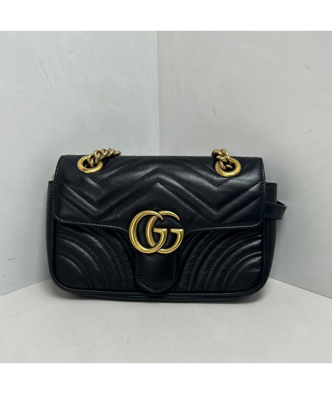 GUCCI Черная кожаная сумка через плечо, фото 9