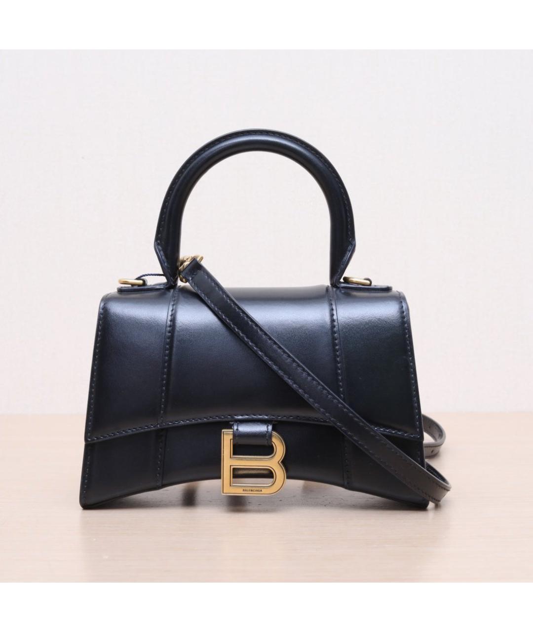 BALENCIAGA Черная кожаная сумка через плечо, фото 3