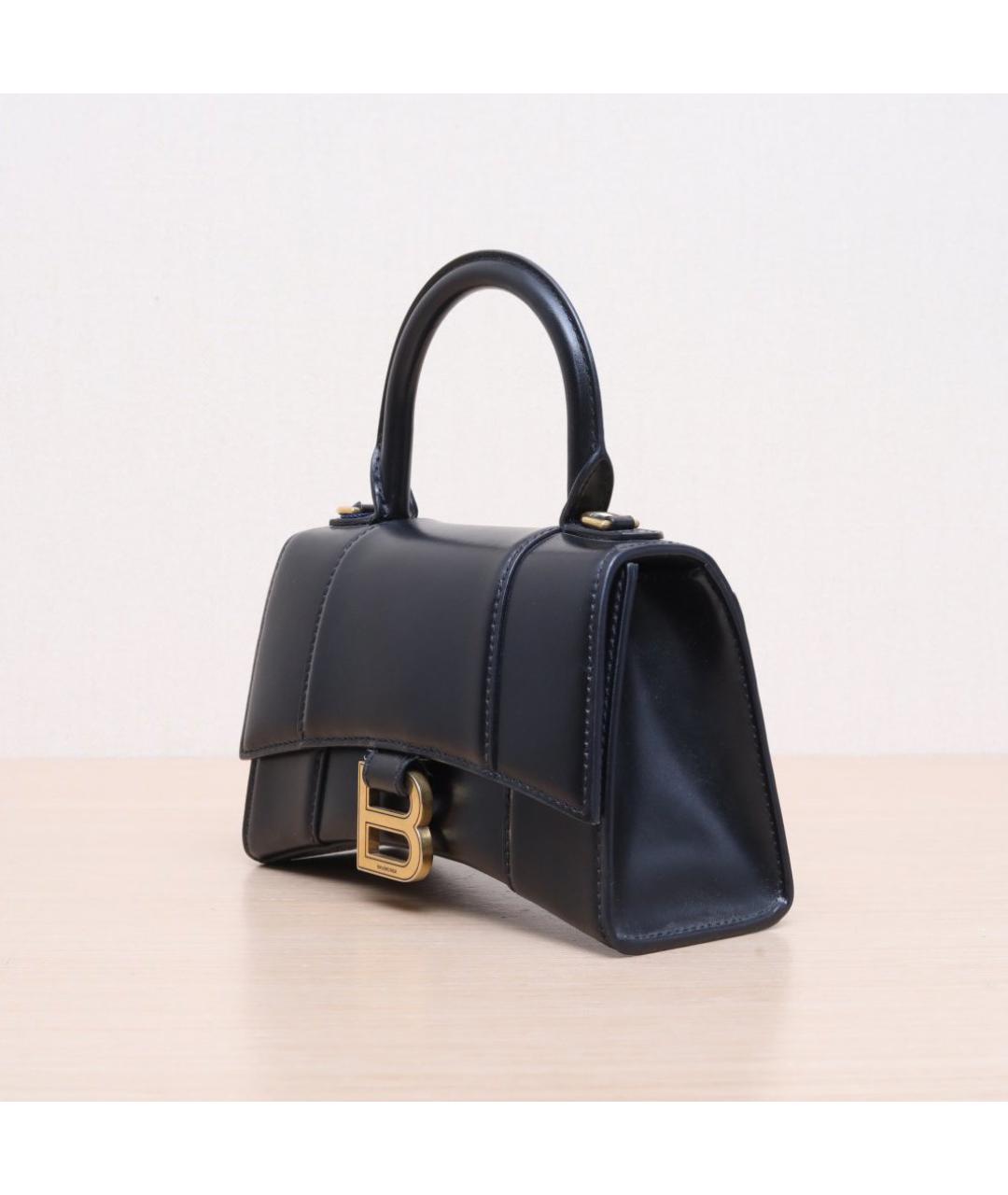 BALENCIAGA Черная кожаная сумка через плечо, фото 4