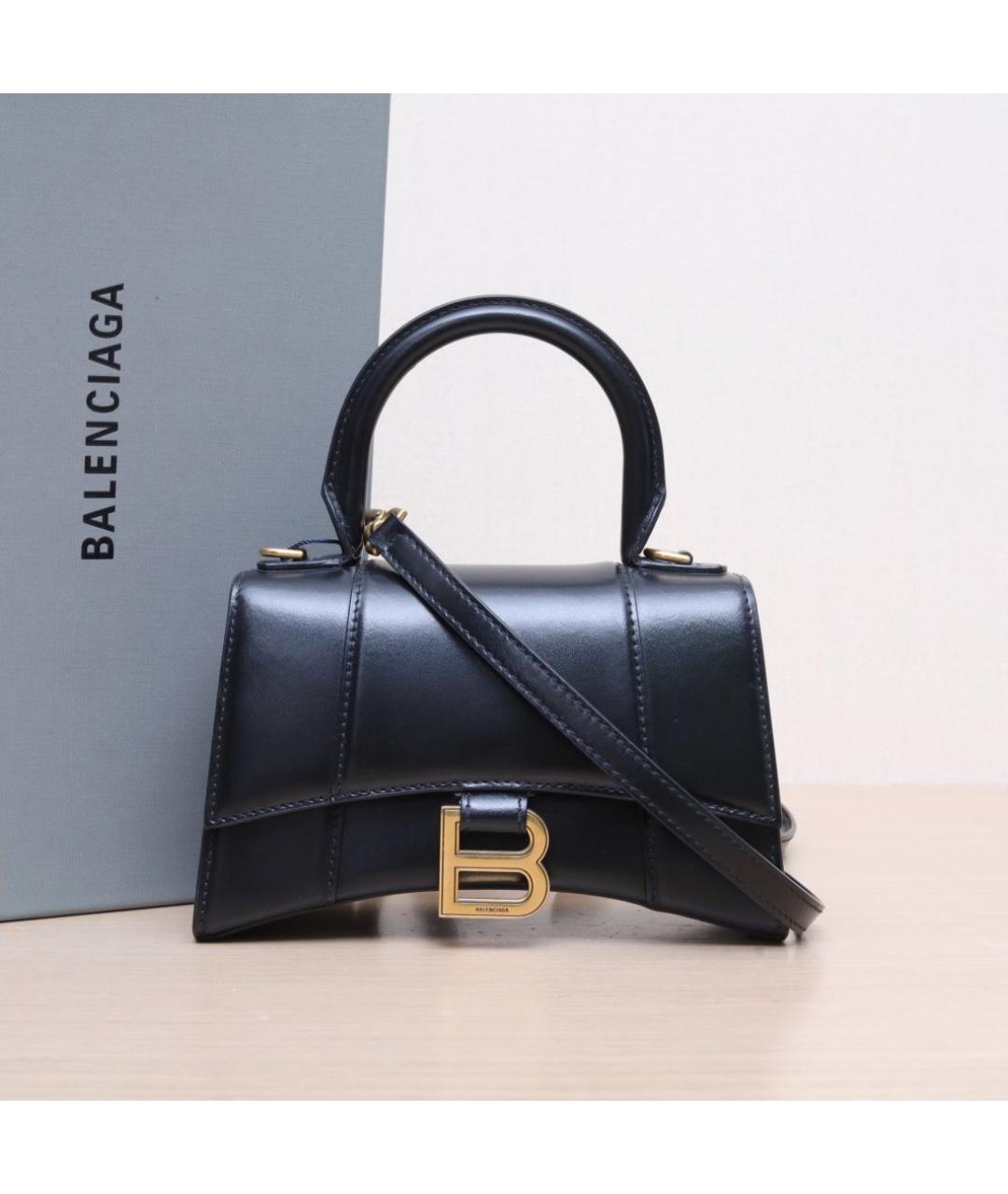 BALENCIAGA Черная кожаная сумка через плечо, фото 2