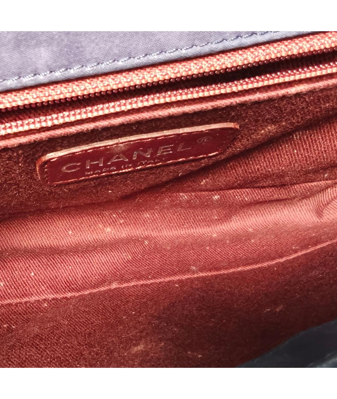 CHANEL Темно-синяя кожаная сумка через плечо, фото 8