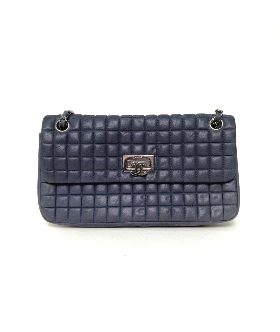 CHANEL Темно-синяя кожаная сумка через плечо, фото 2