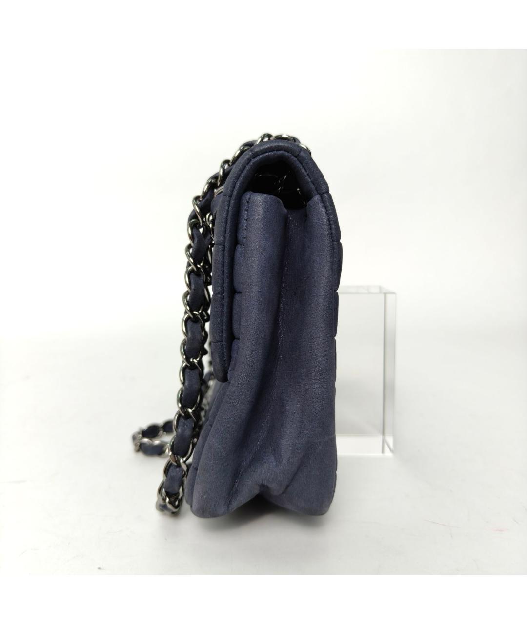 CHANEL Темно-синяя кожаная сумка через плечо, фото 5