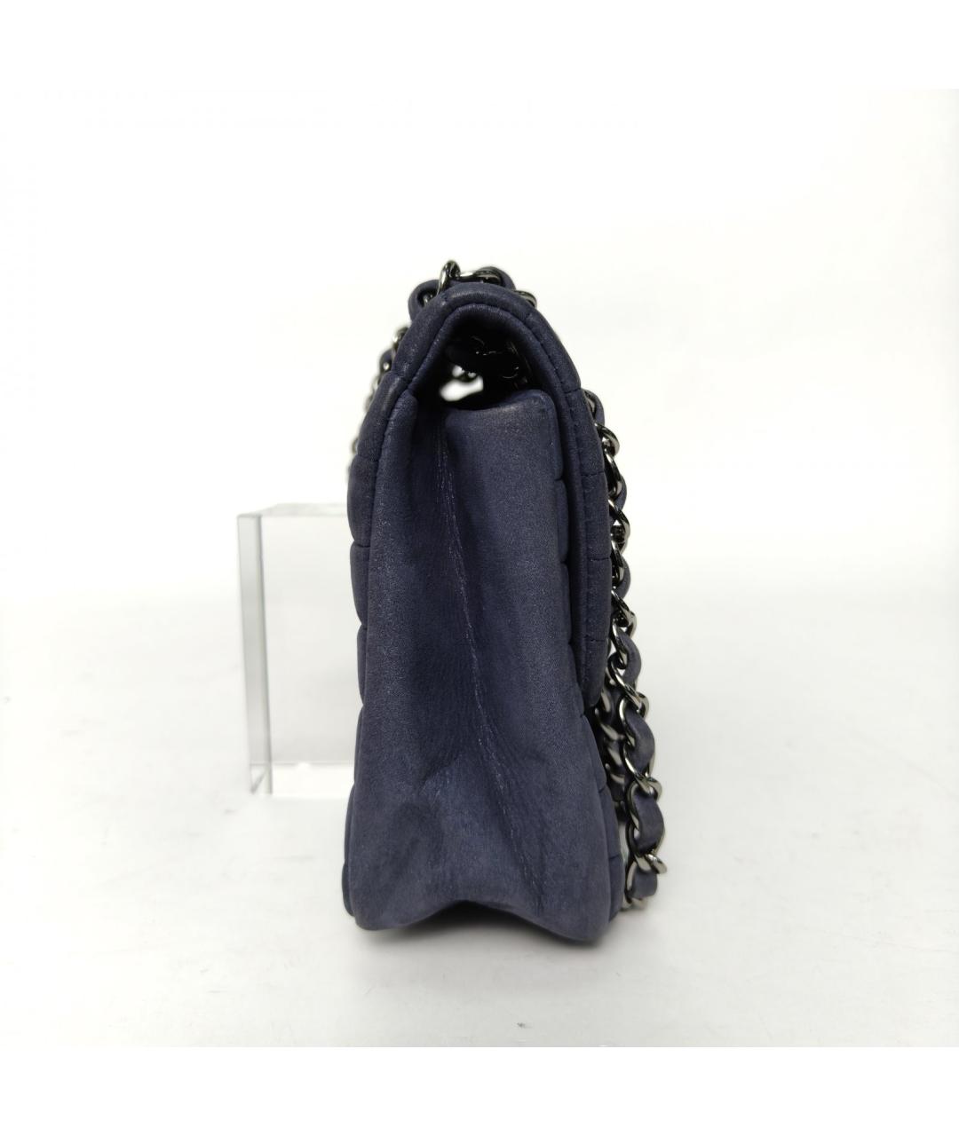 CHANEL Темно-синяя кожаная сумка через плечо, фото 3