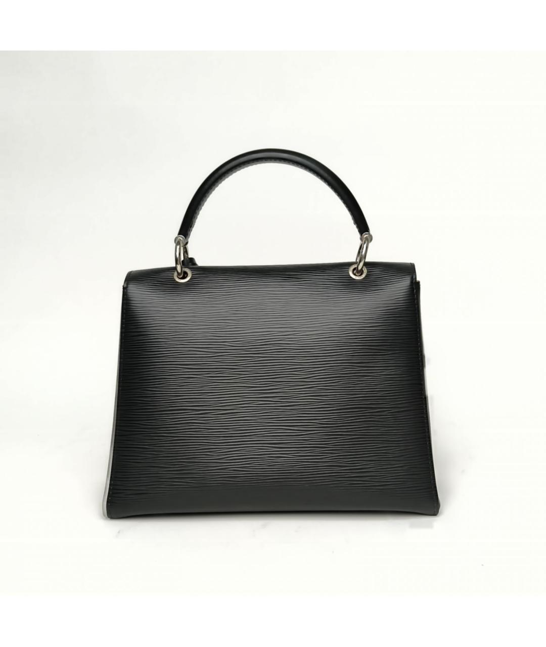 LOUIS VUITTON Черная кожаная сумка с короткими ручками, фото 4