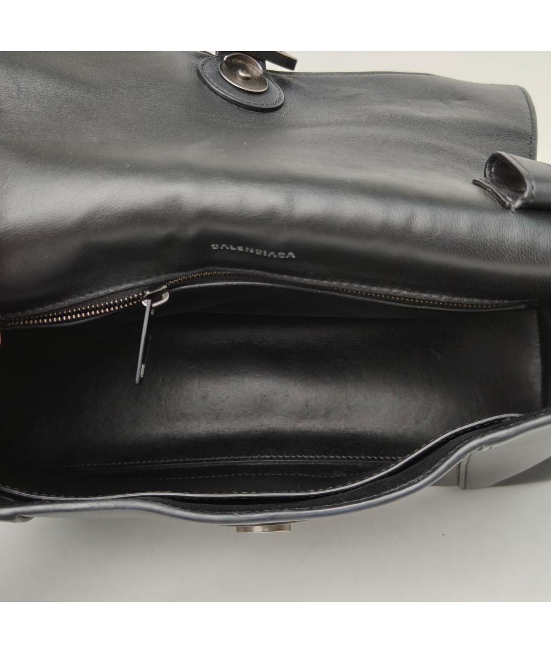 BALENCIAGA Черная кожаная сумка через плечо, фото 8
