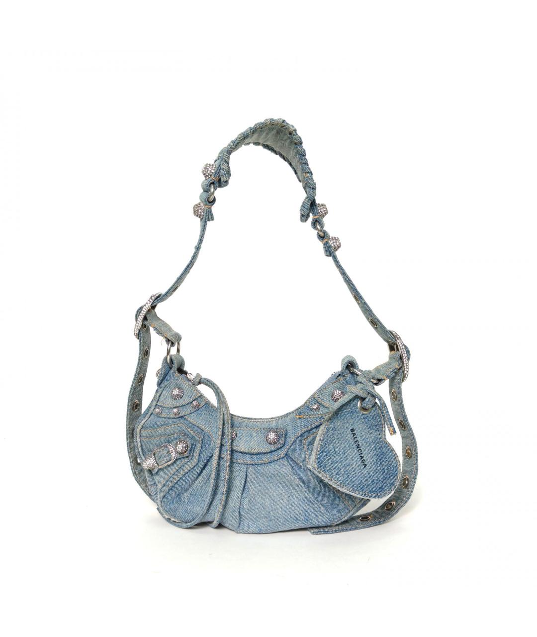 BALENCIAGA Голубая деним сумка через плечо, фото 2