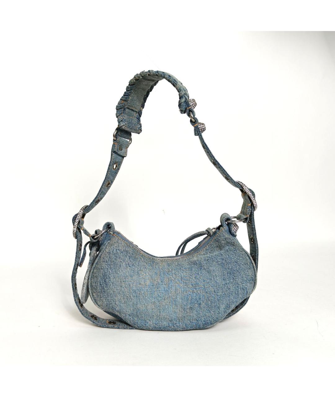 BALENCIAGA Голубая деним сумка через плечо, фото 4