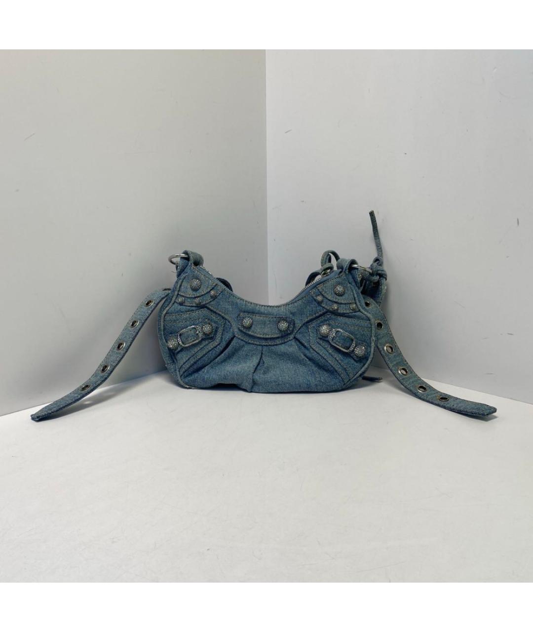BALENCIAGA Голубая деним сумка через плечо, фото 8