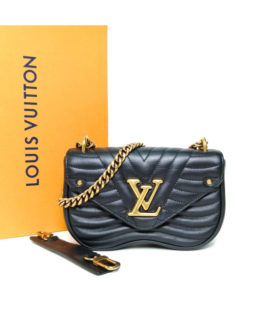 LOUIS VUITTON Черная кожаная сумка через плечо, фото 3